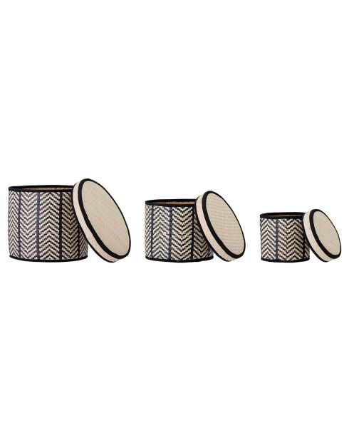 3 Paniers avec couvercle Islim noirs