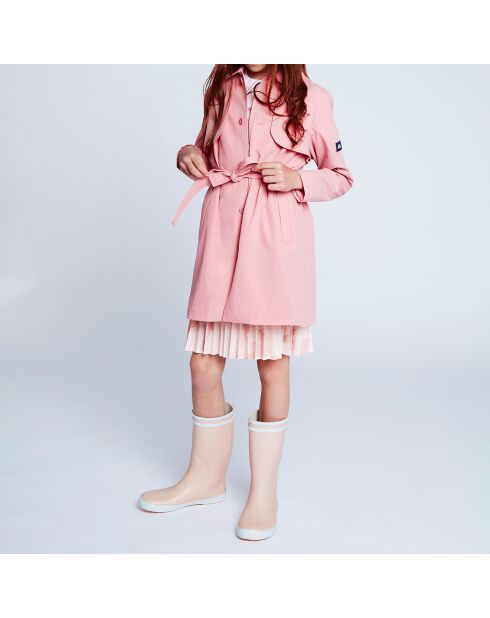 Manteau Trench rose hortensia