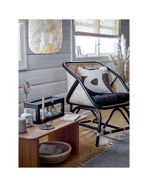 Chaise de salon en Rotin Loue noire - L.65xH.80xW.71 cm