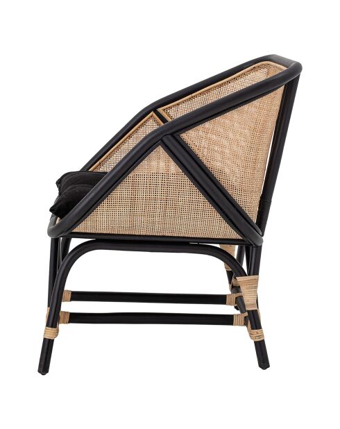 Chaise de salon en Rotin Loue noire - L.65xH.80xW.71 cm
