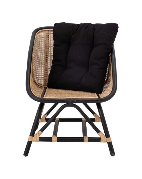 Chaise de salon en Rotin Loue noire - L.65xH.80xW.71 cm