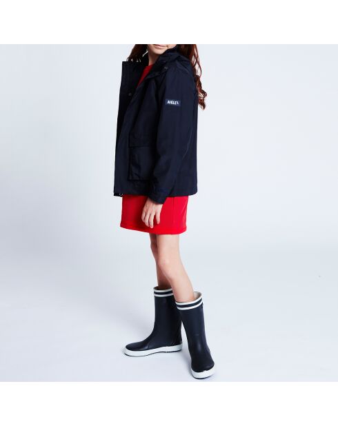 Parka mi-longue marine