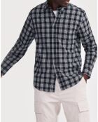 Chemise oxford à carreaux noire