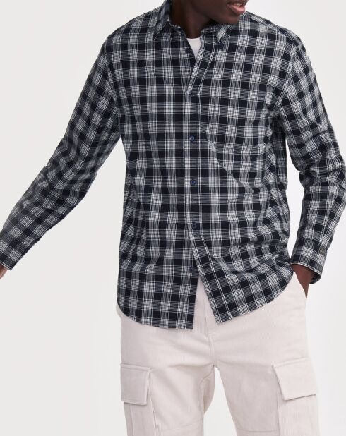 Chemise oxford à carreaux noire