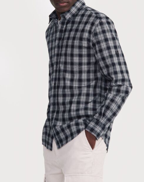 Chemise oxford à carreaux noire