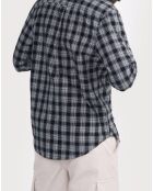 Chemise oxford à carreaux noire