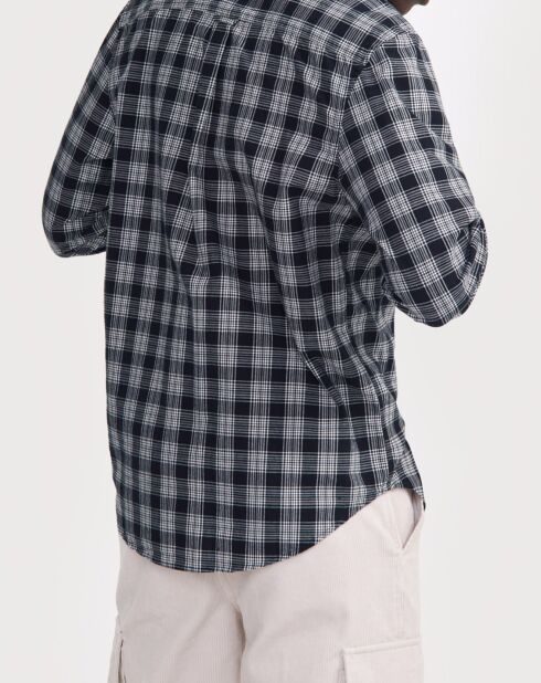 Chemise oxford à carreaux noire