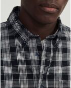 Chemise oxford à carreaux noire