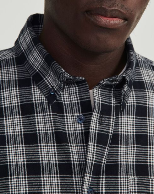 Chemise oxford à carreaux noire