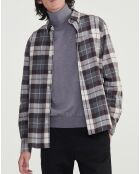 Chemise en flanelle à carreaux sable