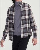 Chemise en flanelle à carreaux sable