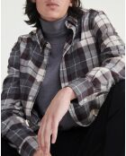 Chemise en flanelle à carreaux sable