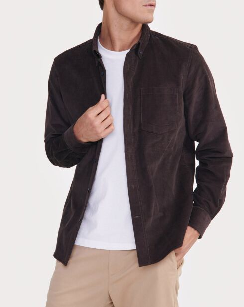 Surchemise en Velours côtelé ébène