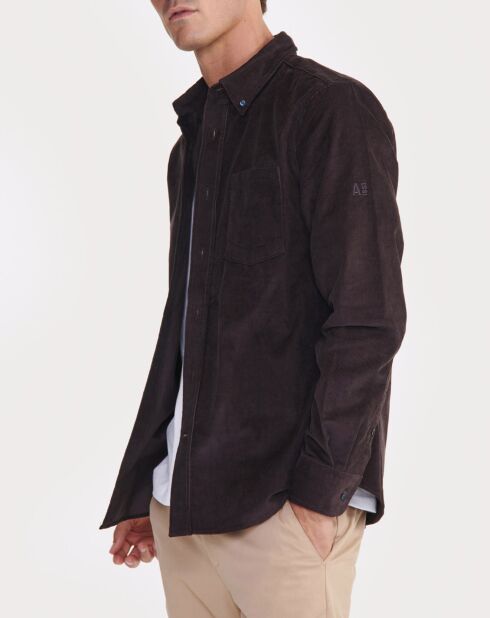 Surchemise en Velours côtelé ébène