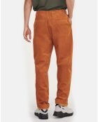 Pantalon chino en Velours côtelé moka