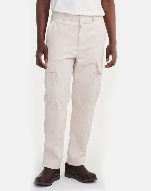 Pantalon cargo en Velours côtelé sable