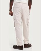 Pantalon cargo en Velours côtelé sable