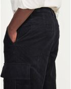 Pantalon cargo en Velours côtelé noir