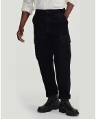 Pantalon cargo en Velours côtelé noir