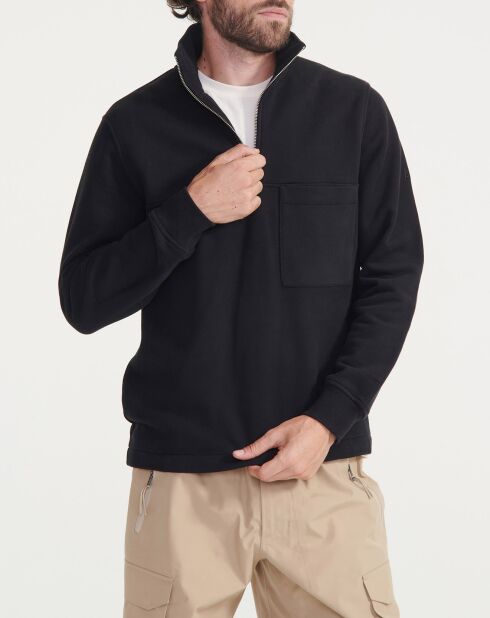 Sweat col zippé noir