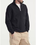 Sweat col zippé noir