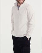 Sweat col zippé sable