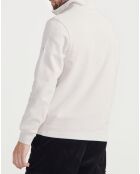 Sweat col zippé sable