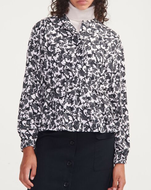 Chemise en Twill imprimée liberty sable/noir