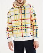 Sweat à capuche à carreaux mondrian