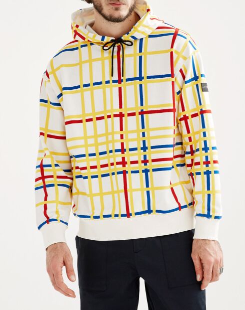 Sweat à capuche à carreaux mondrian