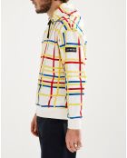 Sweat à capuche à carreaux mondrian