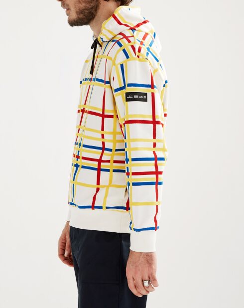 Sweat à capuche à carreaux mondrian