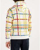 Sweat à capuche à carreaux mondrian