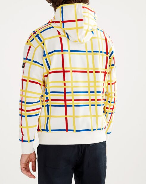 Sweat à capuche à carreaux mondrian