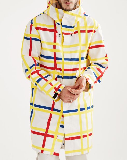 Parka à capuche  carreaux mondrian