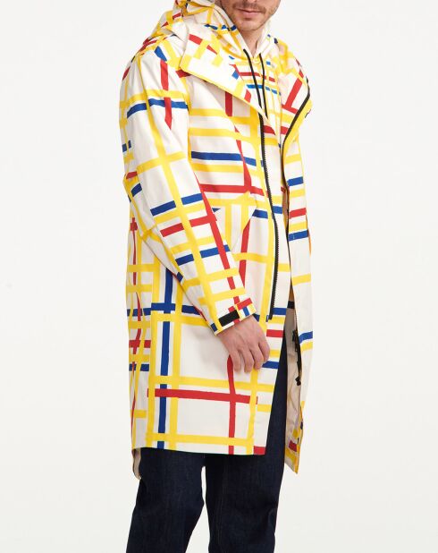 Parka à capuche  carreaux mondrian