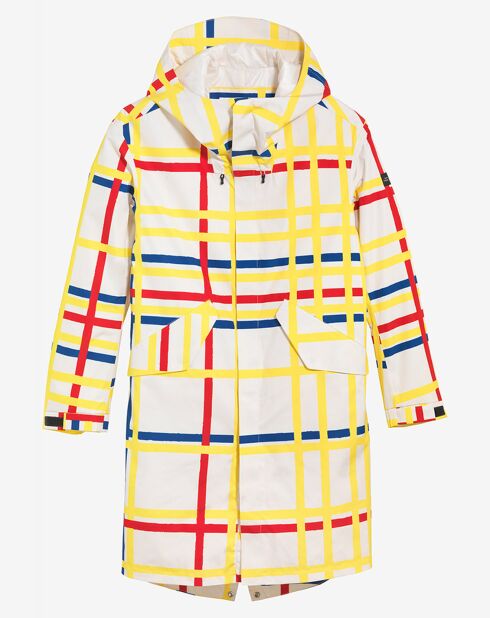 Parka à capuche  carreaux mondrian
