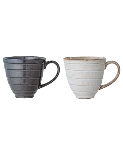 3 Tasses en Grès Masami blanches - D.10xH.10 cm