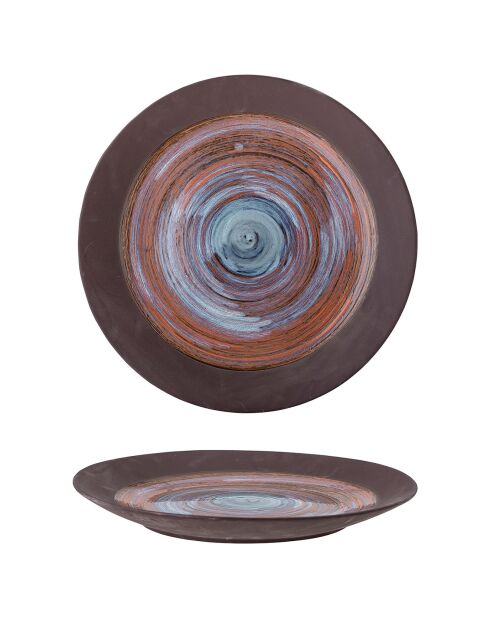 Décoration  en Grès Maes bleue - D.46xH.6 cm