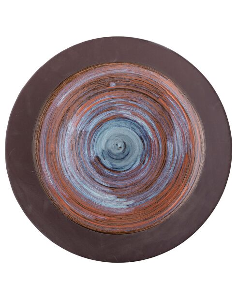 Décoration  en Grès Maes bleue - D.46xH.6 cm