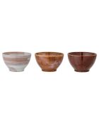 3 Bols en Grès Lotus marron - D.13.5xH.7.5 cm