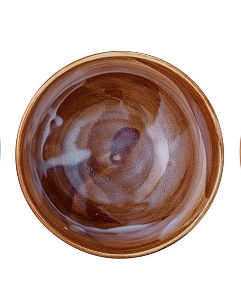 3 Bols en Grès Lotus marron - D.13.5xH.7.5 cm