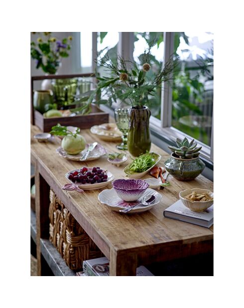 2 Assiettes Mimosa en Grès violettes - D.21xH.3.5 cm