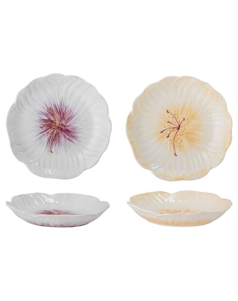 2 Assiettes Mimosa en Grès violettes - D.21xH.3.5 cm