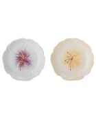 2 Assiettes Mimosa en Grès violettes - D.21xH.3.5 cm