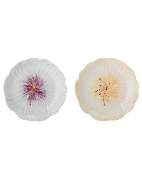 2 Assiettes Mimosa en Grès violettes - D.21xH.3.5 cm