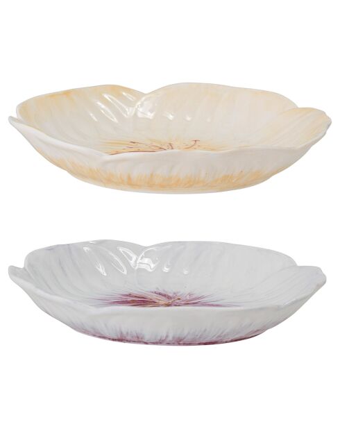 2 Assiettes Mimosa en Grès violettes - D.21xH.3.5 cm