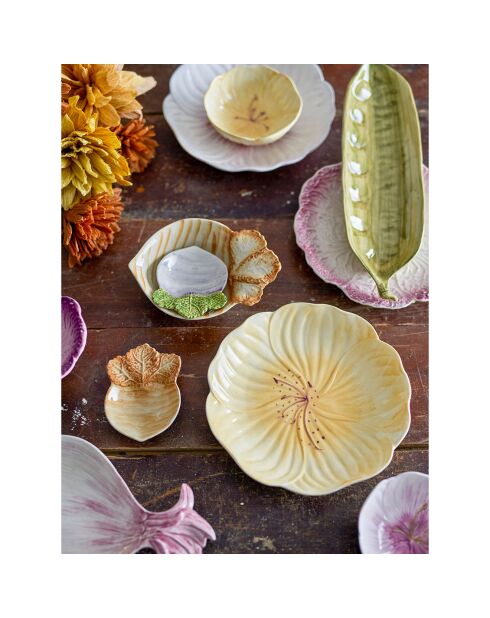 2 Assiettes Mimosa en Grès violettes - D.21xH.3.5 cm