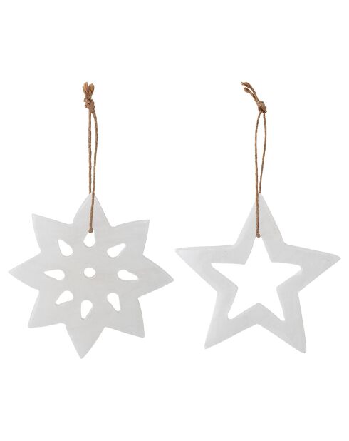 2 witte Otta-snuisterijen - D.9xB.0,5 cm