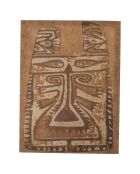 Décoration murale en Lin Rossaio marron - L.60xH.80xW.3 cm